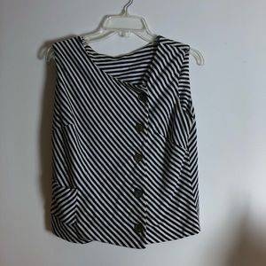 Vintage striped button down vest